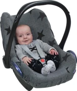 Dooky Seat Cover 0+ Autostoel Hoes - Grey Star -Kinderwagen- En Accessoirewinkel 1014x1200 1