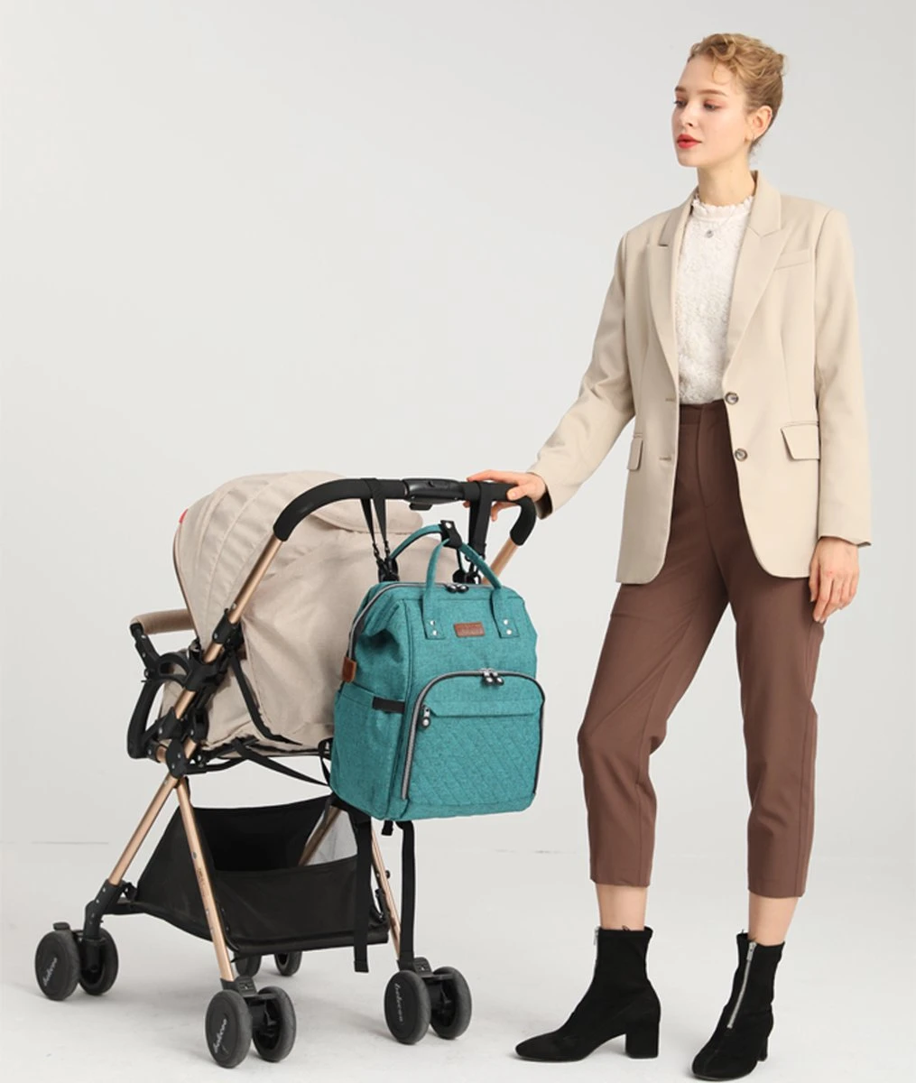 Miss Lulu Luiertas Rugzak - Inclusief Buggy En Kinderwagen Haken - Groen (E6705 GN) 11 Miss Lulu Luiertas Rugzak - Inclusief Buggy En Kinderwagen Haken - Groen (E6705 GN) - Afbeelding 9