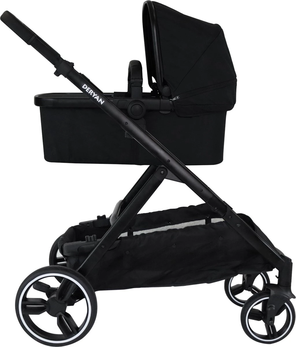 Deryan Evy Kinderwagen - Duo Kinderwagen - Uitbreidbaar - Inclusief Reiswieg - Zwart 10 Deryan Evy Kinderwagen - Duo Kinderwagen - Uitbreidbaar - Inclusief Reiswieg - Zwart - Afbeelding 8