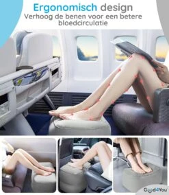Merkloos Voetensteun | Opblaasbaar | In Alle Hoogtes Verstelbaar | Reiskussen | Vliegtuigbed | Voetensteun | 3 Verschillende Standen | Met Kinderen Reizen | Grijs -Kinderwagen- En Accessoirewinkel 1045x1200 2