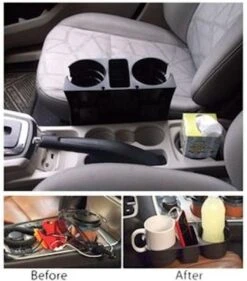 Merkloos Decopatent® Autostoel Organizer - Voor Tussen Auto Stoel / Console - Bekerhouder & Telefoonhouder - Opbergvakken - Auto Organiser -Kinderwagen- En Accessoirewinkel 1053x1200 1