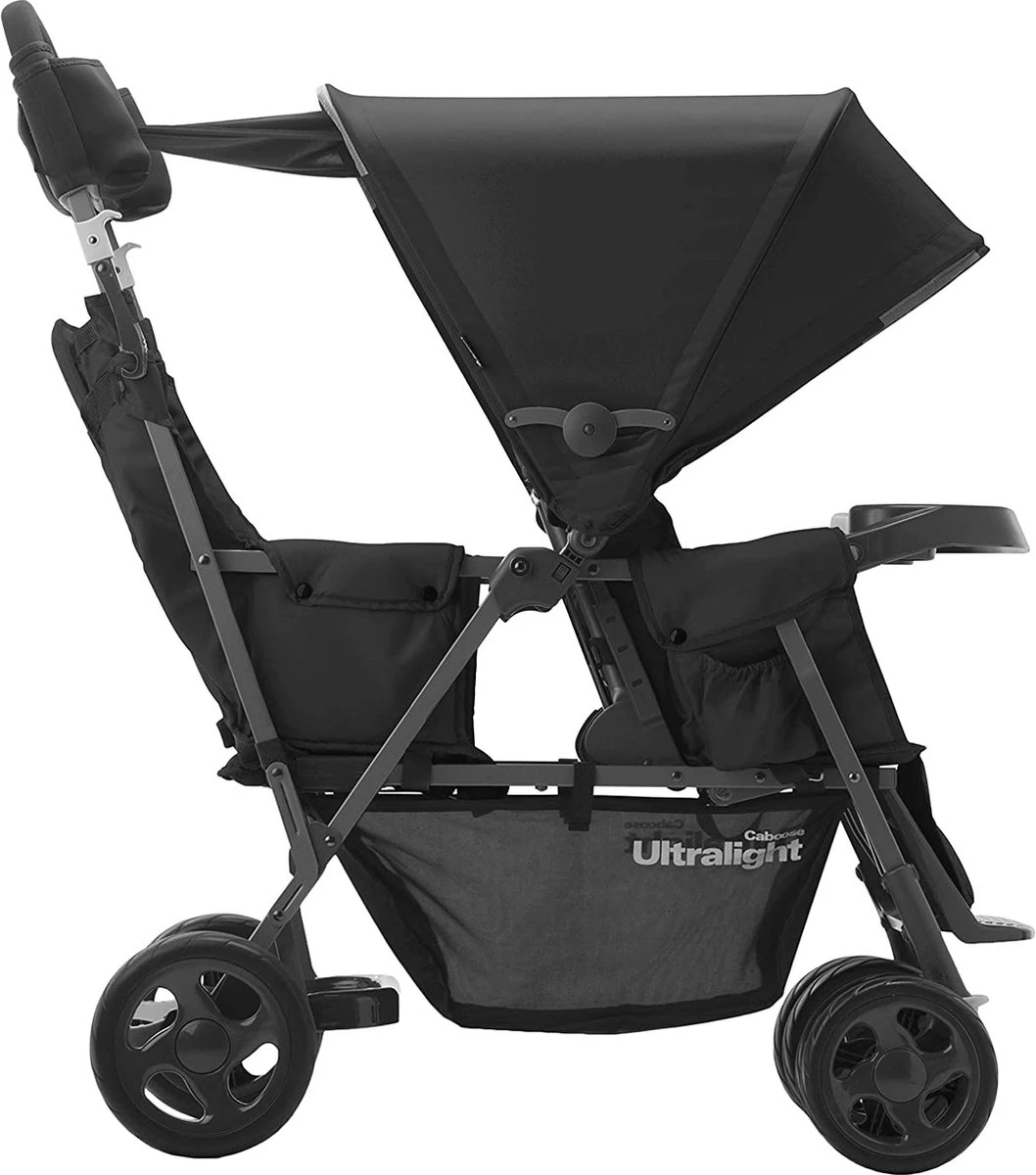 Joovy Caboose Too Ultralight Dubbele Buggy - Zwart - Duo Buggy - Lichtgewicht 6 Joovy Caboose Too Ultralight Dubbele Buggy - Zwart - Duo Buggy - Lichtgewicht - Afbeelding 4