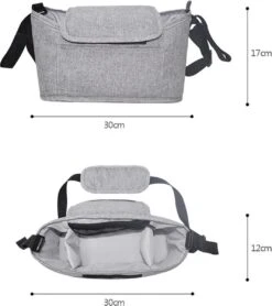 3 In 1 Kinderwagen Tas Universele Wandelwagen | Luiertas Draagtas Reistas Met Fles En Bekerhouder | - Zwart -Kinderwagen- En Accessoirewinkel 1066x1200