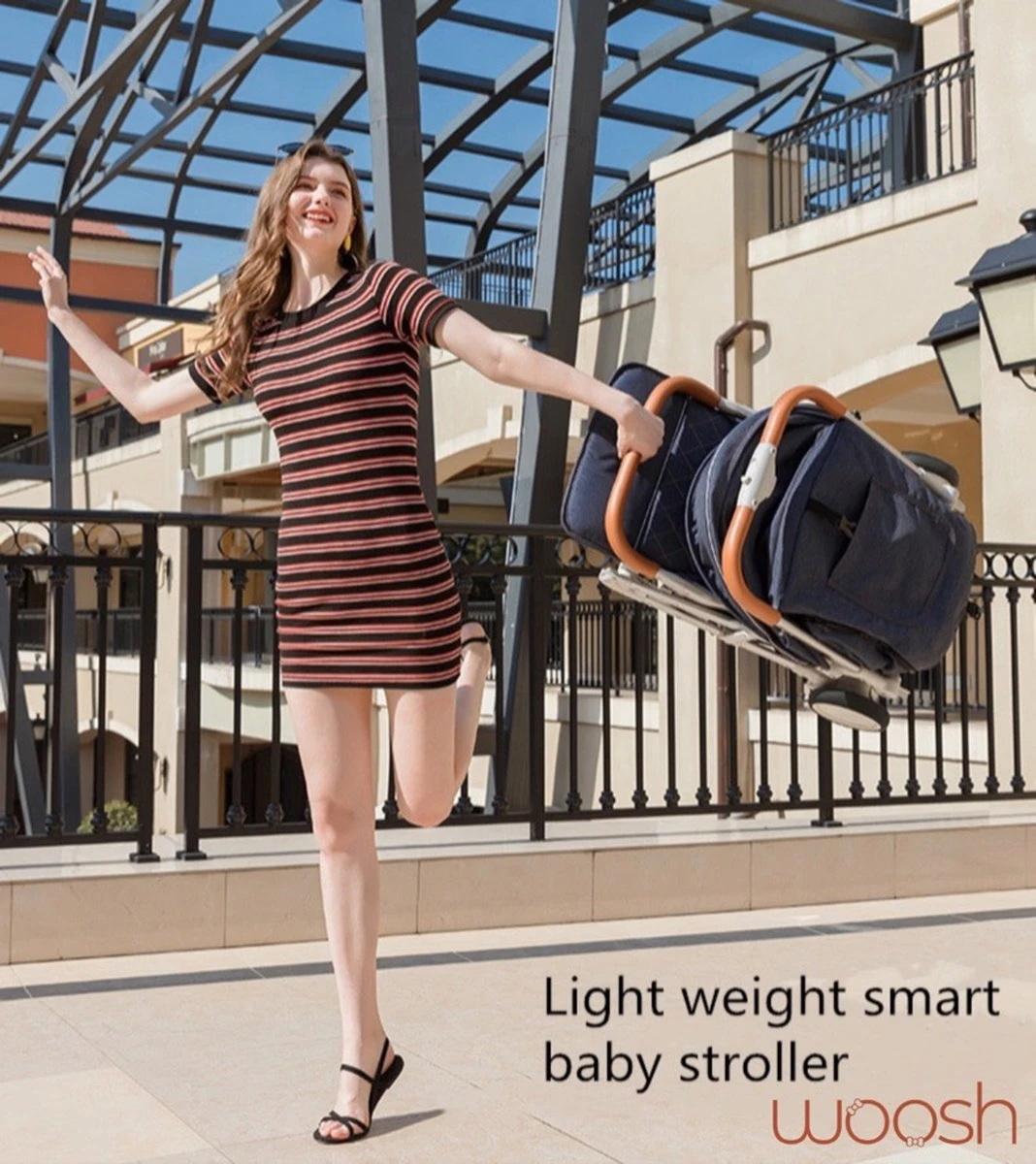 WOOSH New Buggy - Zwart - One Hand Folding - 3 Slaapstanden - Wandelwagen Tot 25 Kg - Regenhoes - Bekerhouder - Muggennet 6 WOOSH New Buggy - Zwart - One Hand Folding - 3 Slaapstanden - Wandelwagen Tot 25 Kg - Regenhoes - Bekerhouder - Muggennet - Afbeelding 4