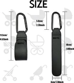 BOTC Kinderwagen Tassenhaakjes - Leer - Haakjes Voor Tassen - Set Van 2 - Leather - Extra Stevig - Buggy Haakjes - Zwart -Kinderwagen- En Accessoirewinkel 1076x1200