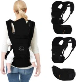 Deryan Pack Luxe Ergonomische Draagzak - Babydrager + Opbergvakjes - Zwart -Kinderwagen- En Accessoirewinkel 1105x1200 2