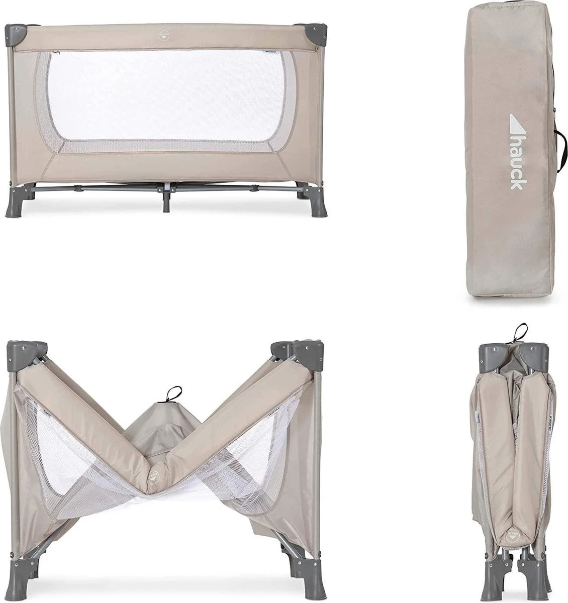 Hauck Dream N Play Campingbedje Set - Met Matras En Muggennet - Beige 7 Hauck Dream N Play Campingbedje Set - Met Matras En Muggennet - Beige - Afbeelding 5