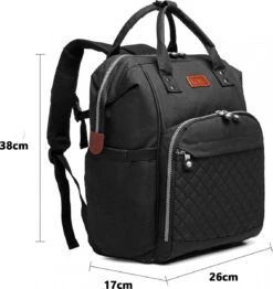 Miss Lulu Luiertas Rugzak - Inclusief Buggy En Kinderwagen Haken - Zwart (E6705 BK) -Kinderwagen- En Accessoirewinkel 1132x1200 2