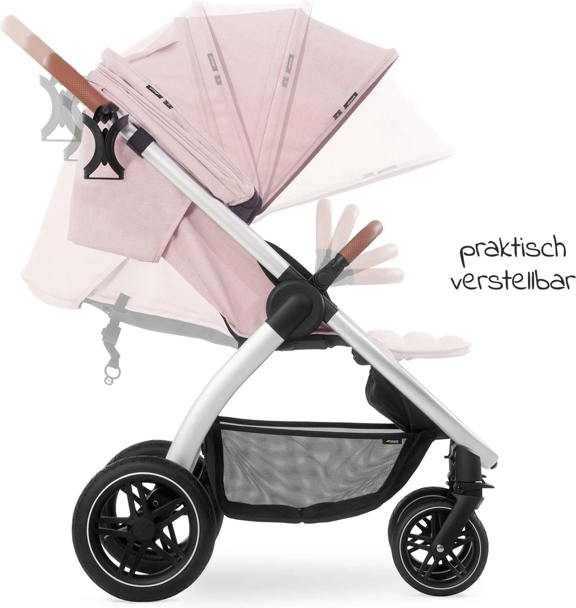 Hauck UpTown Buggy - Met één Hand Opvouwbaar - Roze 5 Hauck UpTown Buggy - Met één Hand Opvouwbaar - Roze - Afbeelding 3