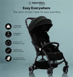 Hamilton By Yoop X1 Plus Buggy – Nieuw, Hoger, Uitgebreider 2023 Model – Premium Stroller Met One Hand Folding Technologie – Zwart – Lichte, Verstelbare En Wendbare Kinderwagen Met Vele Gemakken -Kinderwagen- En Accessoirewinkel 1140x1200 1
