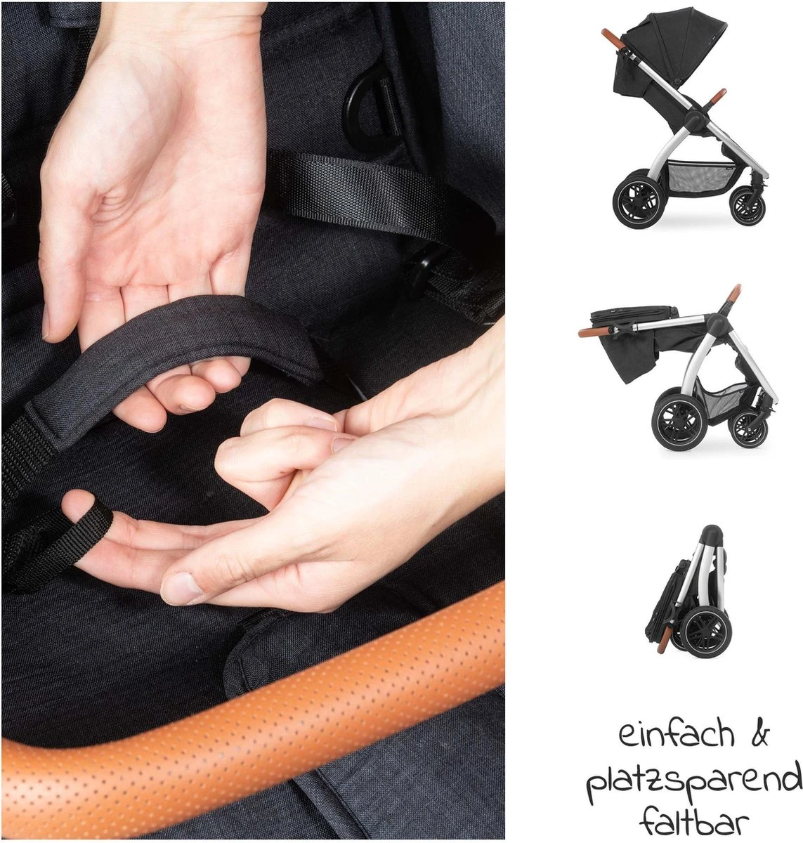 Hauck UpTown Buggy - Met één Hand Opvouwbaar - Zwart 14 Hauck UpTown Buggy - Met één Hand Opvouwbaar - Zwart - Afbeelding 12