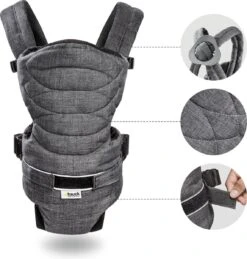 Hauck 2 Way Carrier Draagzak - Buikdrager - Melange Charcoal -Kinderwagen- En Accessoirewinkel 1146x1200 10