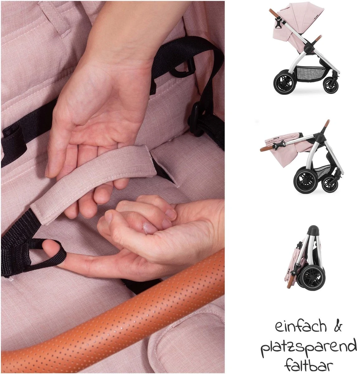 Hauck UpTown Buggy - Met één Hand Opvouwbaar - Roze 11 Hauck UpTown Buggy - Met één Hand Opvouwbaar - Roze - Afbeelding 9