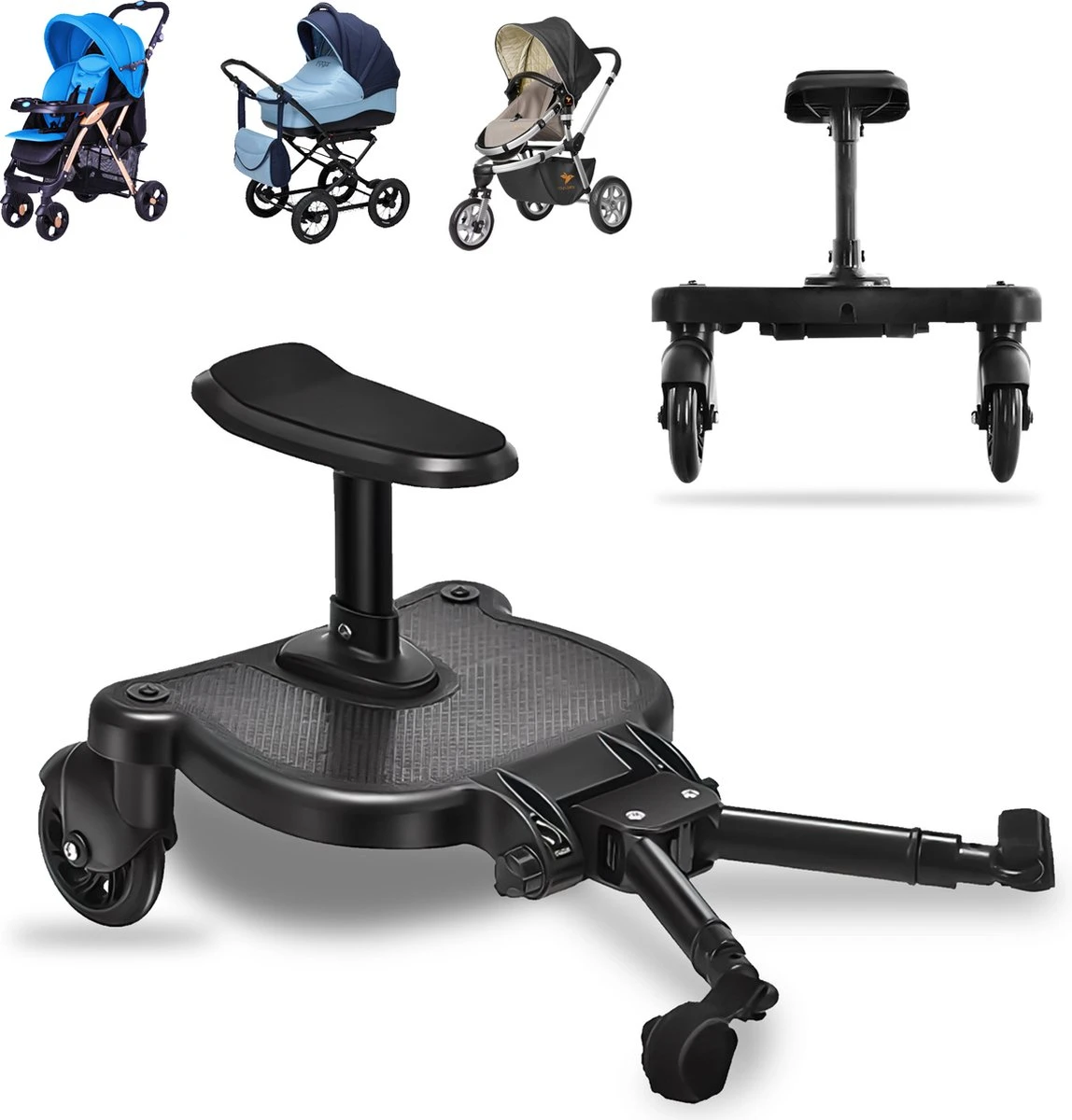 MESC Meerijdplankje Universeel Voor Buggy En Kinderwagen - Meerijdplankje Met Zitje 3 MESC Meerijdplankje Universeel Voor Buggy En Kinderwagen - Meerijdplankje Met Zitje