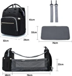 Luiertas - Multifuctioneel Luiertas 3 In 1 - Met Babybedje - Met Verschoningsmatje - Zwart - Met Usb - Met Verdikt Matras 20 Luiertas - Multifuctioneel Luiertas 3 In 1 - Met Babybedje - Met Verschoningsmatje - Zwart - Met Usb - Met Verdikt Matras -Kinderwagen- En Accessoirewinkel 1150x1200