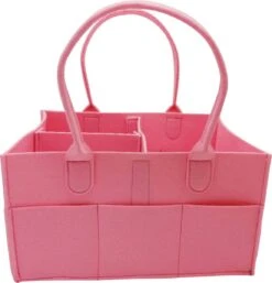 Merkloos Luiertas Vilt - Roze - Vilt - 32 X 22 X 19 Cm - Luier Organizer - Draagbare Organiser Met Handige Vakken - Verzorgingstas -Kinderwagen- En Accessoirewinkel 1153x1200 7