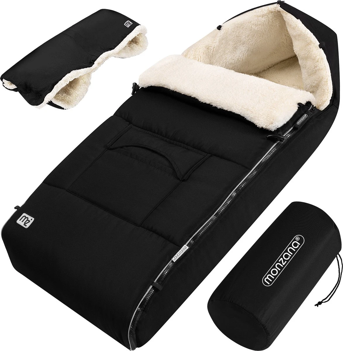 Monzana Baby Voetenzak – Met Ritssluiting - Wasbaar 90 X 60 Cm Zwart 3 Monzana Baby Voetenzak – Met Ritssluiting - Wasbaar 90 X 60 Cm Zwart