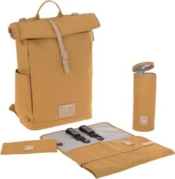 LÄSSIG Luiertas Rolltop Backpack Rugzak Incl Verschoningsmatje - Curry -Kinderwagen- En Accessoirewinkel 1178x1200 6