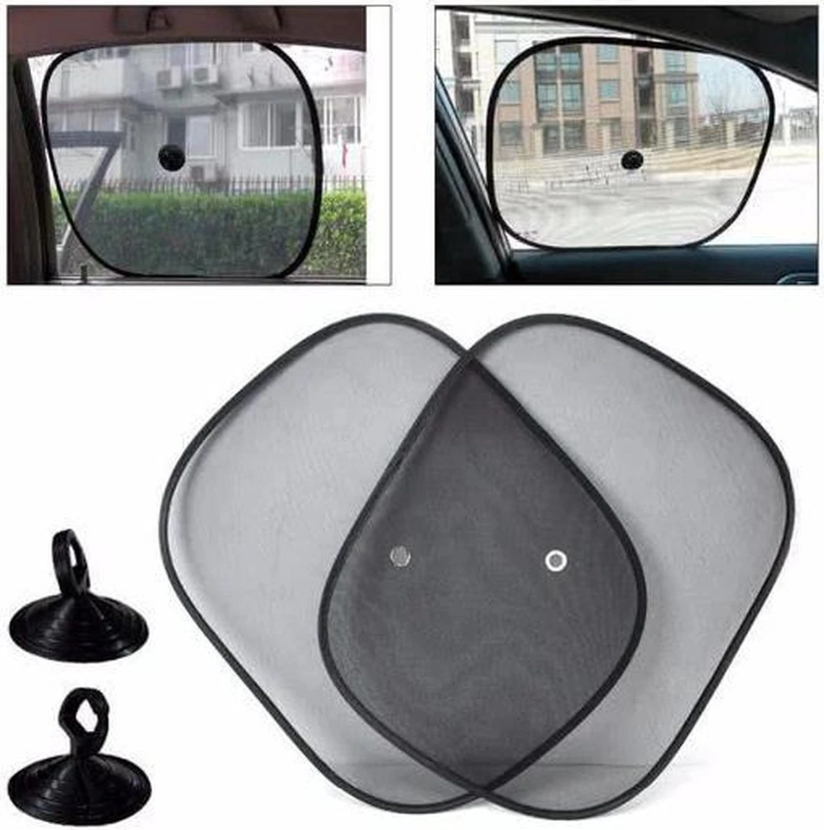 Merkloos Zonnescherm / Zonwering Auto - UV Protectie - 2 Stuks Autozonwering Voor Autoraam / Zijruit 4 Merkloos Zonnescherm / Zonwering Auto - UV Protectie - 2 Stuks Autozonwering Voor Autoraam / Zijruit - Afbeelding 2