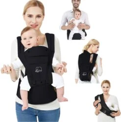 Deryan Pack Luxe Ergonomische Draagzak - Babydrager + Opbergvakjes - Zwart