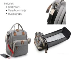 Humpy Dumpy Stijlvolle Luiertas Rugzak (Zwart) Met Uitschuifbaar Verschoon/ Slaap Bedje. Incl. Verschoon Matje, USB Poort & Buggy Straps -Kinderwagen- En Accessoirewinkel 1200x1001 2