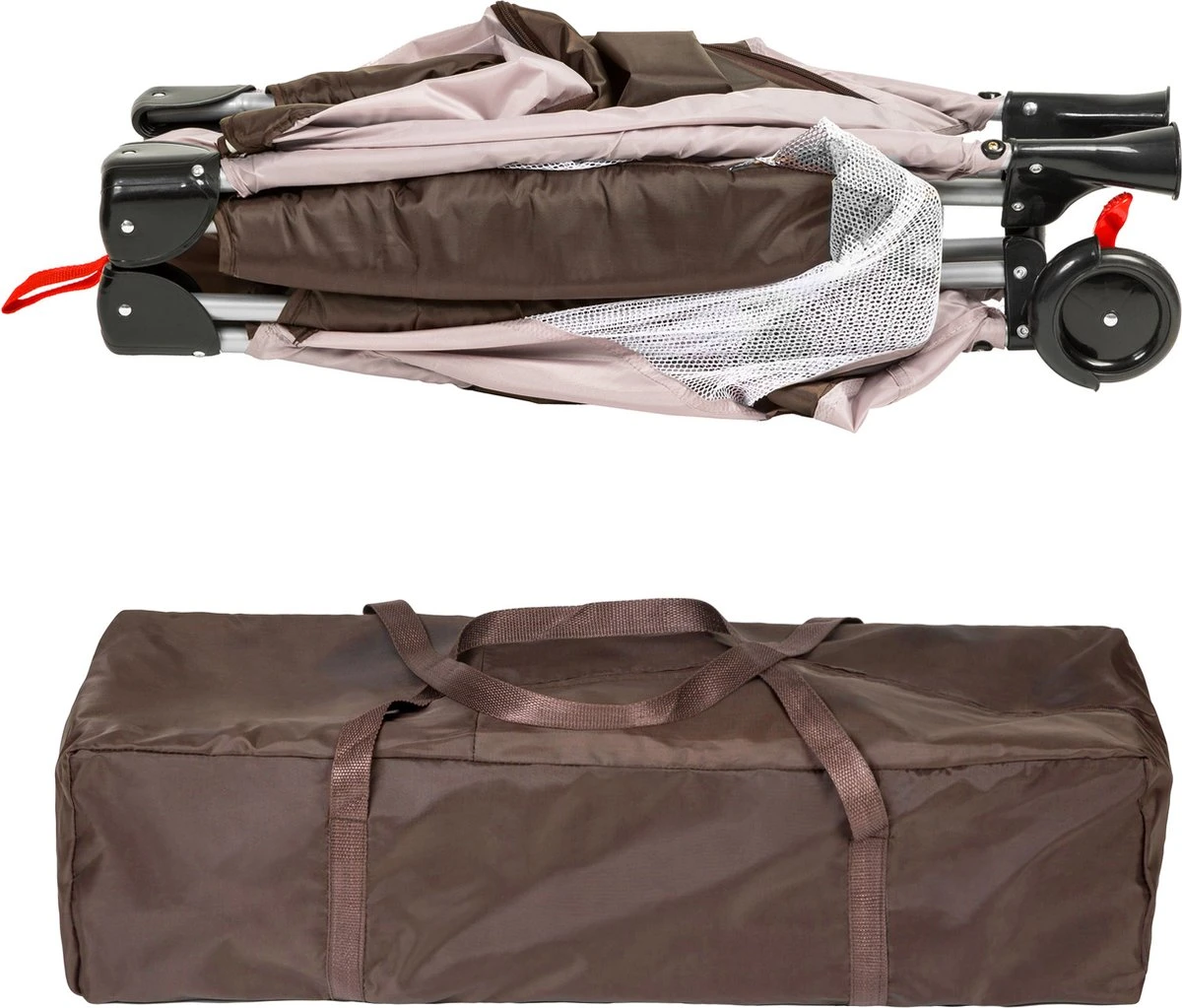 Tectake - Reisbedje Babybed Campingbed Dodo - 132x75x104cm Incl. Aankleedkussen En Draagtas - Bruin - 402203 7 Tectake - Reisbedje Babybed Campingbed Dodo - 132x75x104cm Incl. Aankleedkussen En Draagtas - Bruin - 402203 - Afbeelding 5