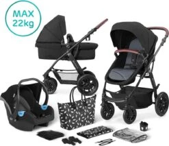 Kinderkraft Xmoov Black 3-in-1 Combi Kinderwagen Incl. Autostoel XMOVBLK30000