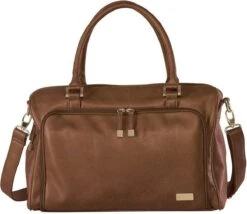 Grote Luiertas Double Zip Satchel Chestnut Redwood - Kunstleer - 42 Cm Breed -Kinderwagen- En Accessoirewinkel 1200x1039 1