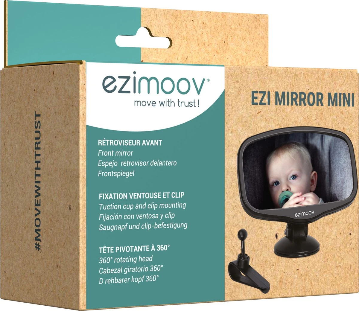EZI MIRROR MINI - Auto Spiegel Baby - Met Klem En Zuignap - Klein Formaat - Bevestig Op Ruit Of Aan Zonneklep 12 EZI MIRROR MINI - Auto Spiegel Baby - Met Klem En Zuignap - Klein Formaat - Bevestig Op Ruit Of Aan Zonneklep - Afbeelding 10