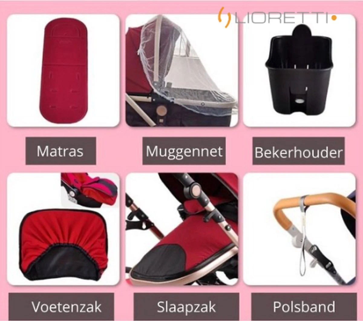 Merkloos Lioretti® Luxe Baby Buggy 3 In 1 | Baby Wagen | Kinderwagen Met Stoel En Wieg | Inklapbaar | Hoge Kwaliteit | Combi | Zwart 16 Merkloos Lioretti® Luxe Baby Buggy 3 In 1 | Baby Wagen | Kinderwagen Met Stoel En Wieg | Inklapbaar | Hoge Kwaliteit | Combi | Zwart - Afbeelding 14