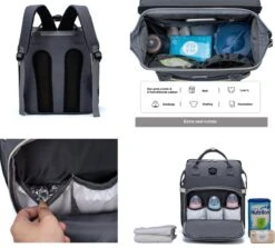 Luiertas - Multifuctioneel Luiertas 3 In 1 - Met Babybedje - Met Verschoningsmatje - Grijs - Met Usb - Met Verdikt Matras -Kinderwagen- En Accessoirewinkel 1200x1084 1