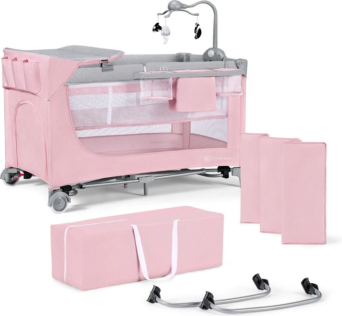 Kinderkraft Campingbed - Leody Met Accessoires - Roze 13 Kinderkraft Campingbed - Leody Met Accessoires - Roze - Afbeelding 11