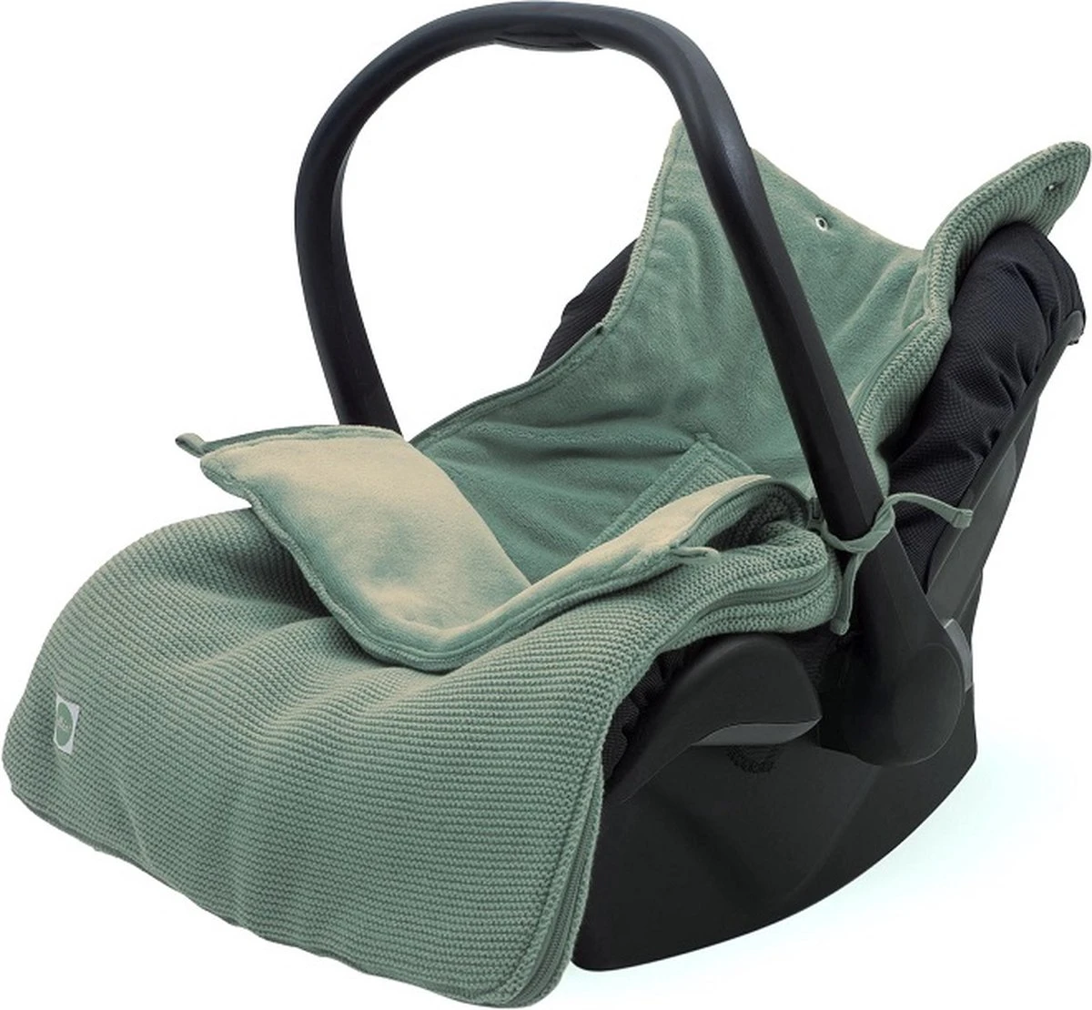 Jollein Voetenzak Voor Autostoel & Kinderwagen - Basic Knit - Forest Green 3 Jollein Voetenzak Voor Autostoel & Kinderwagen - Basic Knit - Forest Green