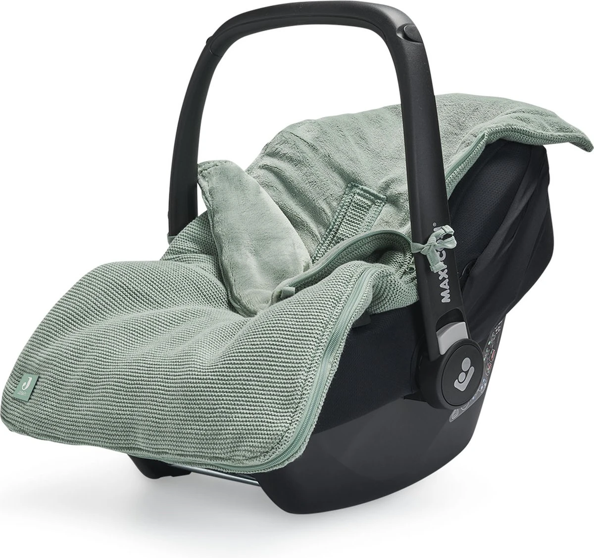 Jollein Voetenzak Voor Autostoel & Kinderwagen - Basic Knit - Forest Green 4 Jollein Voetenzak Voor Autostoel & Kinderwagen - Basic Knit - Forest Green - Afbeelding 2