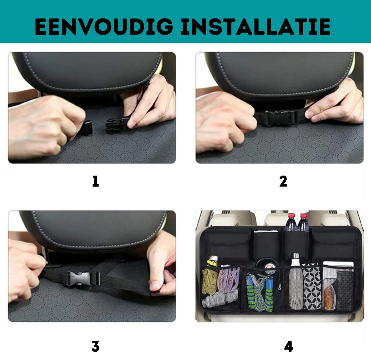 W&Z® Auto Organizer - Autostoel Organizer - Kofferbak Organizer - Zwart 10 W&Z® Auto Organizer - Autostoel Organizer - Kofferbak Organizer - Zwart - Afbeelding 8