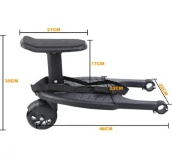 Merkloos Happyment® Universeel Meerijdplankje - Met Zitting - Voor Kinderwagen - Buggyboard - Zwart -Kinderwagen- En Accessoirewinkel 1200x1137