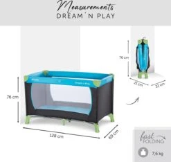 Hauck Dream N Play Campingbedje - Waterblue -Kinderwagen- En Accessoirewinkel 1200x1139 9