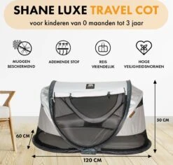 Deryan Shane Luxe 2023 Campingbedje - Baby Tent - Anti-UV 50+ - Peuterbed - Silver 13 Deryan Shane Luxe 2023 Campingbedje - Baby Tent - Anti-UV 50+ - Peuterbed - Silver -Kinderwagen- En Accessoirewinkel 1200x1148 7