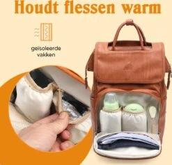 JeRie Luiertas Rugzak – Verschoonmatje – Verzorgingstas – Luiertassen – Met Kinderwagen Haken - Bruin -Kinderwagen- En Accessoirewinkel 1200x1149 6