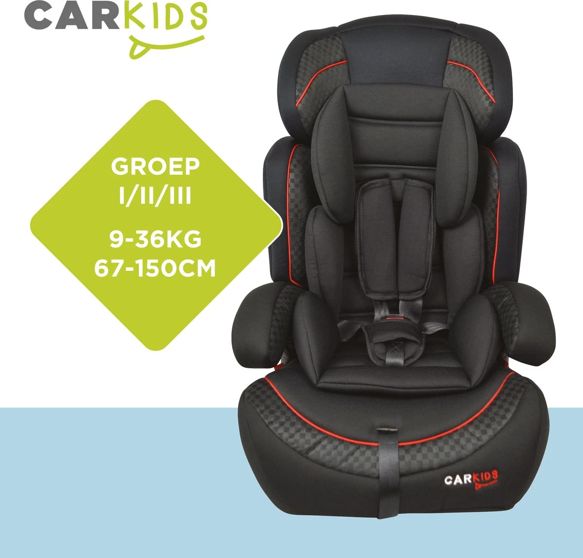 Carkids Verstelbaar Kinderautostoeltje Zwart En Rood | Kinderautostoel Groep 1-2-3 | Kinderen Van 9 Maanden-12 Jaar | 9-36 Kg 9 Carkids Verstelbaar Kinderautostoeltje Zwart En Rood | Kinderautostoel Groep 1-2-3 | Kinderen Van 9 Maanden-12 Jaar | 9-36 Kg - Afbeelding 7