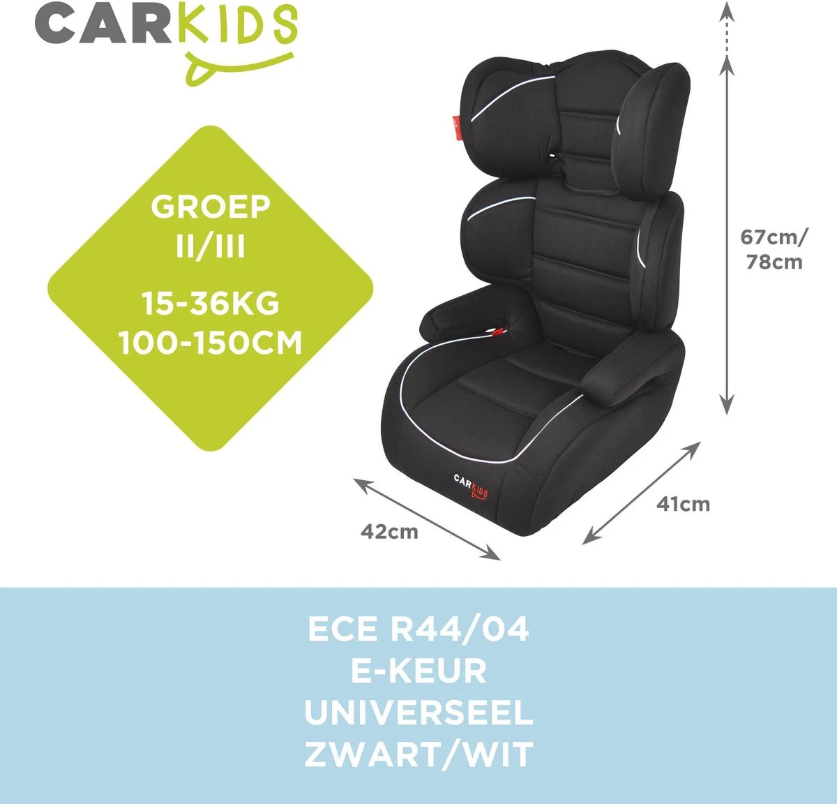 Carkids Verstelbaar Kinderautostoeltje Zwart En Wit | Kinderautostoel Groep 2-3 | Kinderen Van 3,5-12 Jaar | 15-36 Kg 8 Carkids Verstelbaar Kinderautostoeltje Zwart En Wit | Kinderautostoel Groep 2-3 | Kinderen Van 3,5-12 Jaar | 15-36 Kg - Afbeelding 6