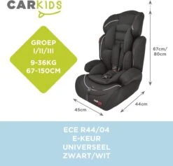 Carkids Verstelbaar Kinderautostoeltje Zwart En Wit | Kinderautostoel Groep 1-2-3 | Kinderen Van 9 Maanden-12 Jaar | 9-36 Kg -Kinderwagen- En Accessoirewinkel 1200x1152 24