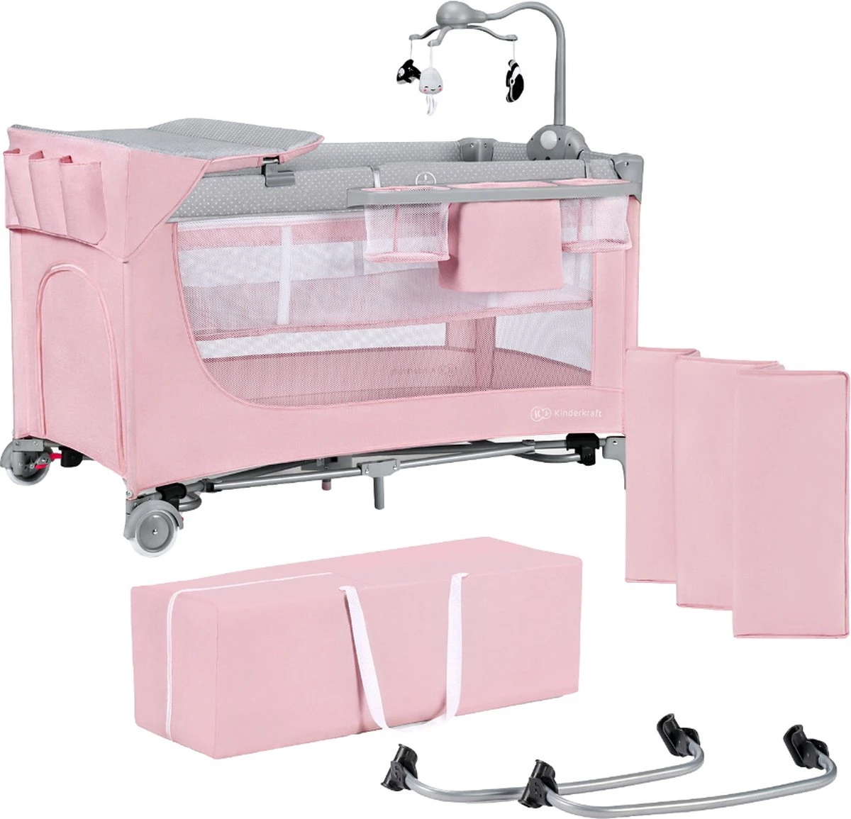 Kinderkraft Campingbed - Leody Met Accessoires - Roze 3 Kinderkraft Campingbed - Leody Met Accessoires - Roze