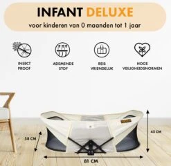 Deryan Infant Deluxe BabyBox Campingbedje - Cream + Inclusief Matras En Klamboe -Kinderwagen- En Accessoirewinkel 1200x1166 6