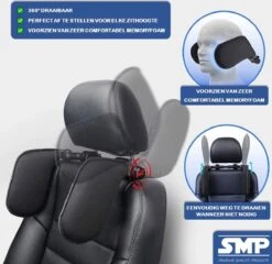 SMP® Hoofdsteun Auto Voor Kinderen En Volwassenen Voor Slapen In Auto - Nekkussen Auto - Reiskussen Auto - Neksteun Auto - Hoofdkussen Auto - Verstelbaar - Memoryfoam Met Ademde Stof - Zwart -Kinderwagen- En Accessoirewinkel 1200x1168 3