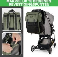 Brisby Slijtvaste Luiertas – Verzorgingstas - Two Tone Groen En Zwart - Inclusief Verschoonmatje - Isoleervakken - Met Geïntegreerde Kinderwagen Haken -Kinderwagen- En Accessoirewinkel 1200x1174 6