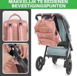 Brisby Slijtvaste Luiertas – Verzorgingstas – Met Buggymontage - Roze -Kinderwagen- En Accessoirewinkel 1200x1181 11
