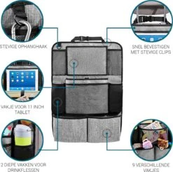 Vannons - Autostoel Organizer - Auto Organizer Voor Kinderen - Met IPadhouder - Grijs 11 Vannons - Autostoel Organizer - Auto Organizer Voor Kinderen - Met IPadhouder - Grijs -Kinderwagen- En Accessoirewinkel 1200x1196 5