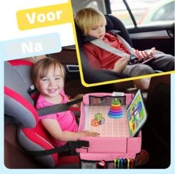 Premium Reistafel Voor Kinderen - Inclusief Tablethouder + Gratis Draagtas En Potloden - Auto Organizer - Playtray - Opvouwbaar - Speeltafel Auto - Tekentafel Auto - Roze -Kinderwagen- En Accessoirewinkel 1200x1197 1