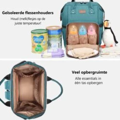 Miss Lulu Luiertas Rugzak - Inclusief Buggy En Kinderwagen Haken - Groen (E6705 GN) 16 Miss Lulu Luiertas Rugzak - Inclusief Buggy En Kinderwagen Haken - Groen (E6705 GN) -Kinderwagen- En Accessoirewinkel 1200x1198 16
